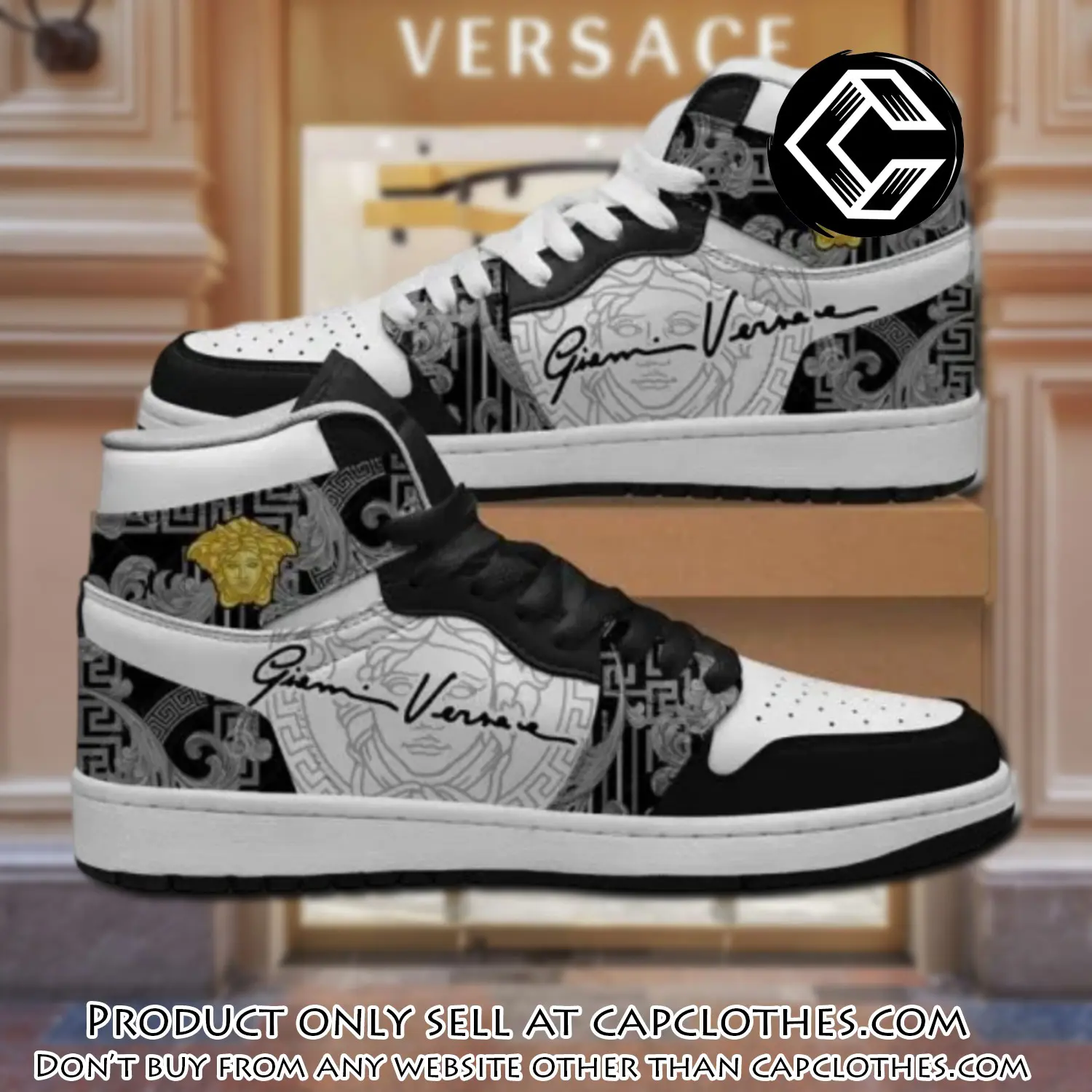 Gianni versace black high air jordan sneakers shoes hot gifts unisex 27b cc3953213